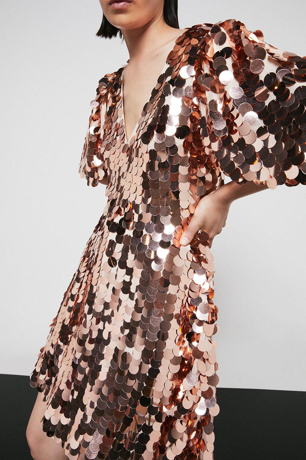 Puff sleeve sequin outlet dress